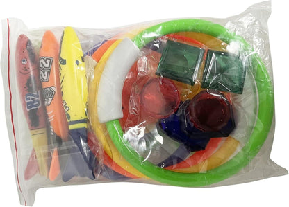 20-teiliges Tauchspielzeug Set für Kinder - Pool Unterwasser Tauchringe, Torpedos, Seepferdchen, Edelsteine