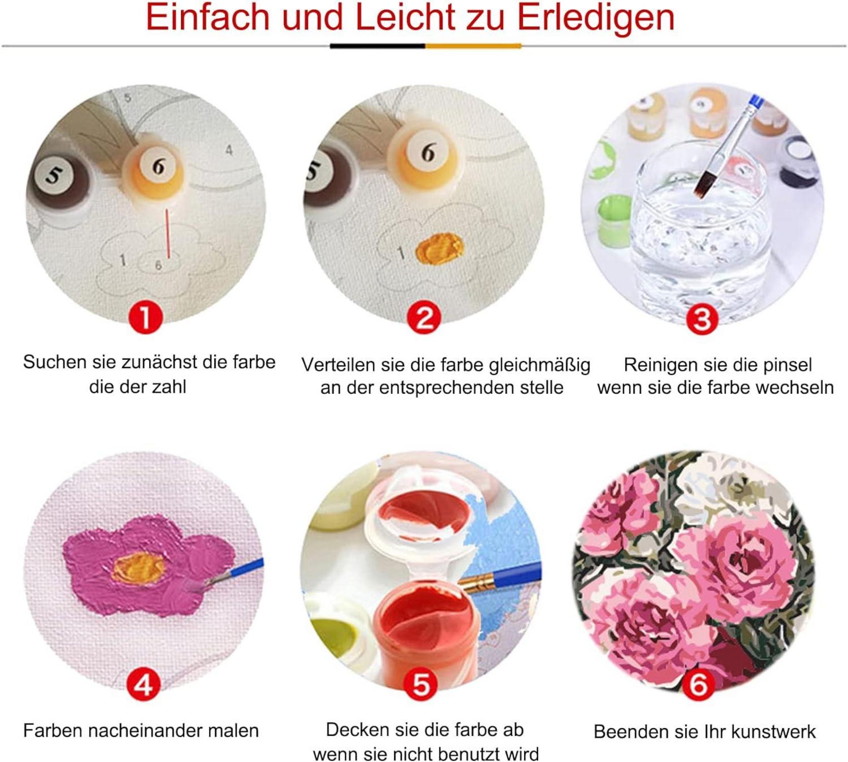 Malen Nach Zahlen Erwachsene Landschaft DIY Ölgemälde 40x50cm 3 Pinsel