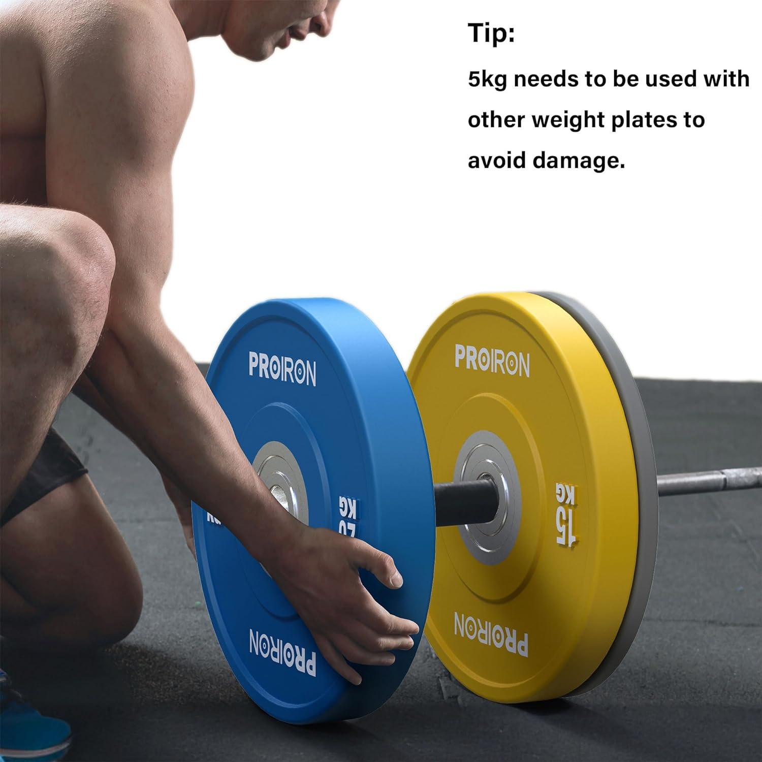 PROIRON Olympic Bumper Plates 50mm Hartgummi 5-25kg 2x5KG