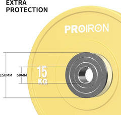 PROIRON Olympic Bumper Plates 50mm 5-25kg Hartgummi 15KG