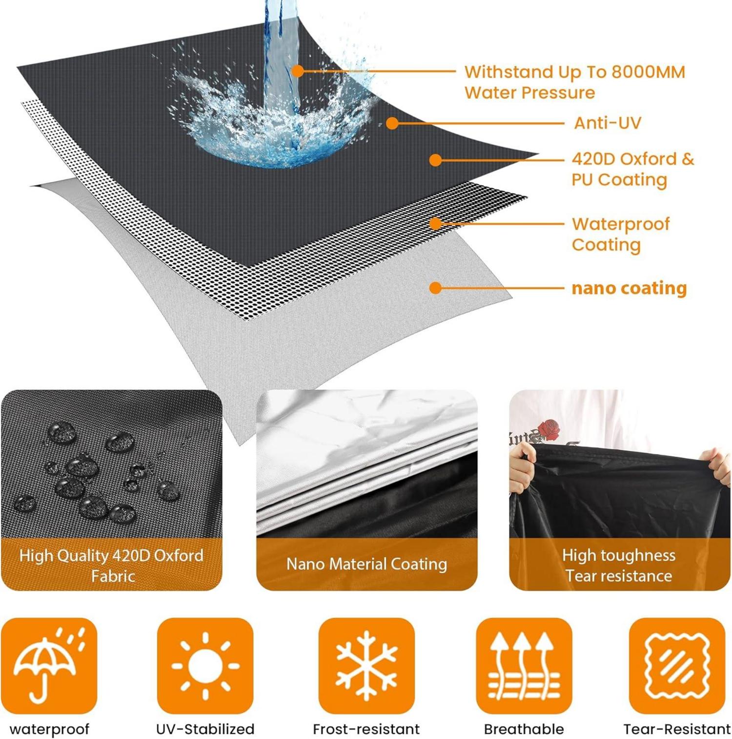 Motorradgarage Winterfest | Wasserdichte Abdeckplane 420D Oxford-Stoff