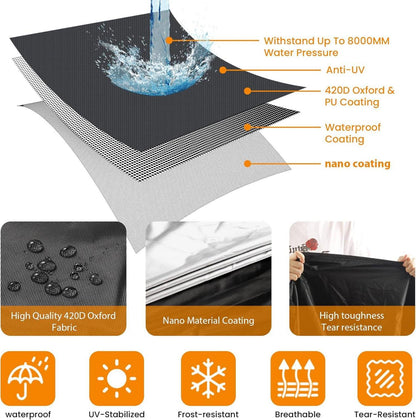Motorradgarage Winterfest | Wasserdichte Abdeckplane 420D Oxford-Stoff