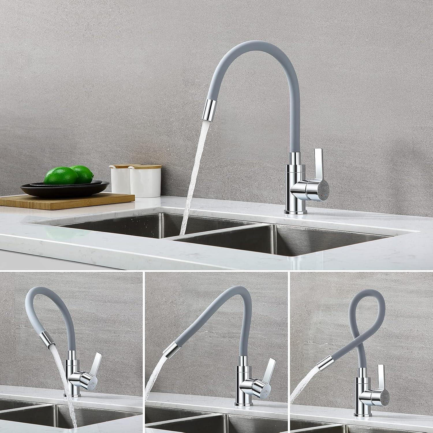 Küchenarmatur mit Silikonschlauch, Hochdruck Wasserhahn