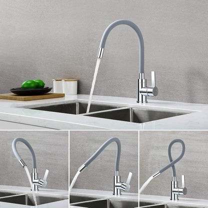Küchenarmatur mit Silikonschlauch, Hochdruck Wasserhahn