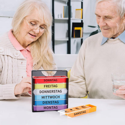 Opret Tablettenbox 7 Tage 4 Fächer, Pillendose Medikamentenbox Organizer