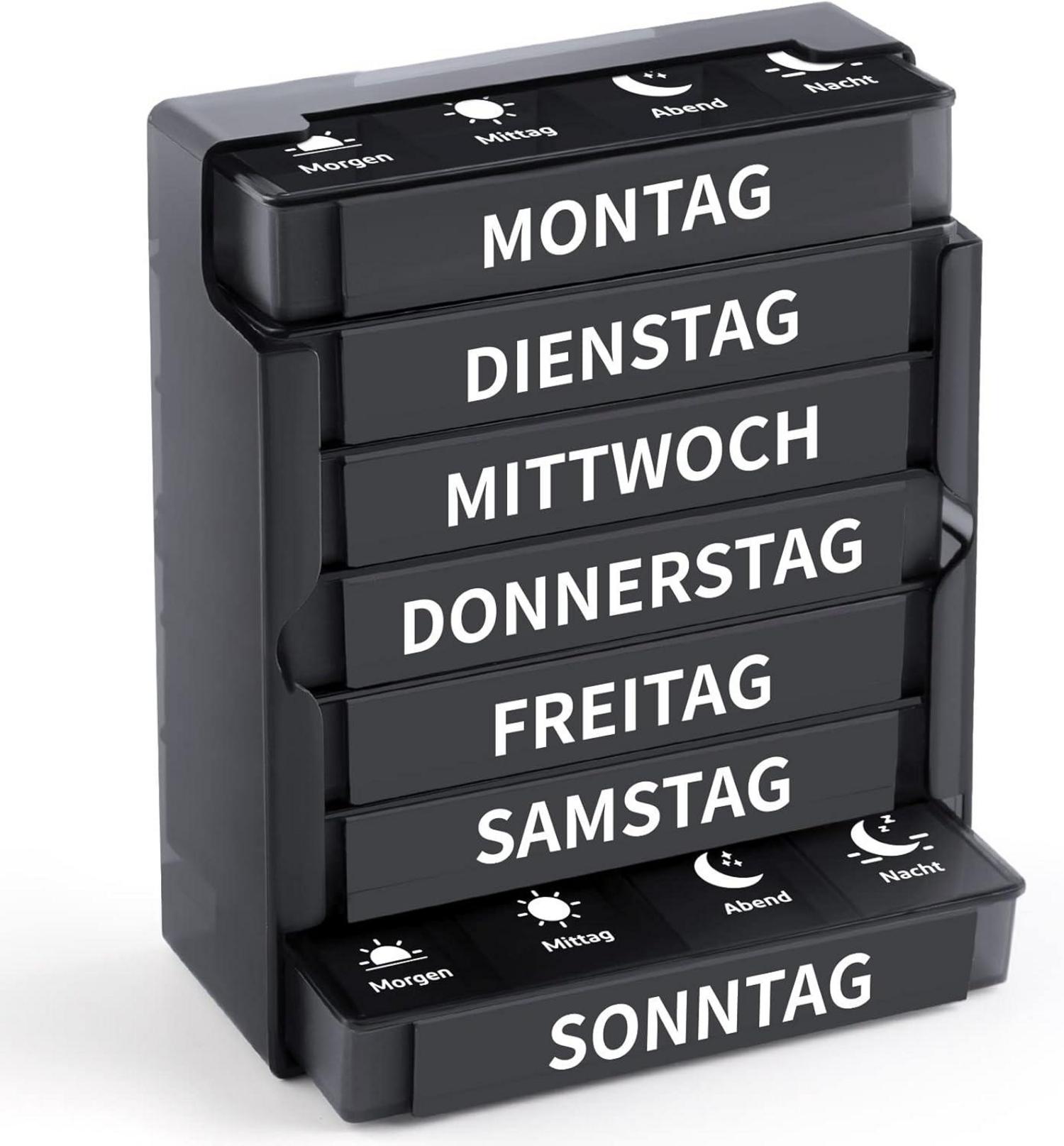 Wochenpillendose 7 Tage 4 Fächer Supplement Box Organizer