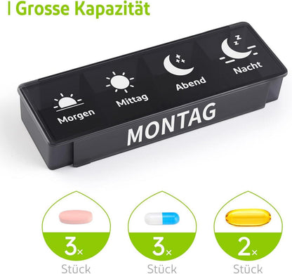 Wochenpillendose 7 Tage 4 Fächer Supplement Box Organizer