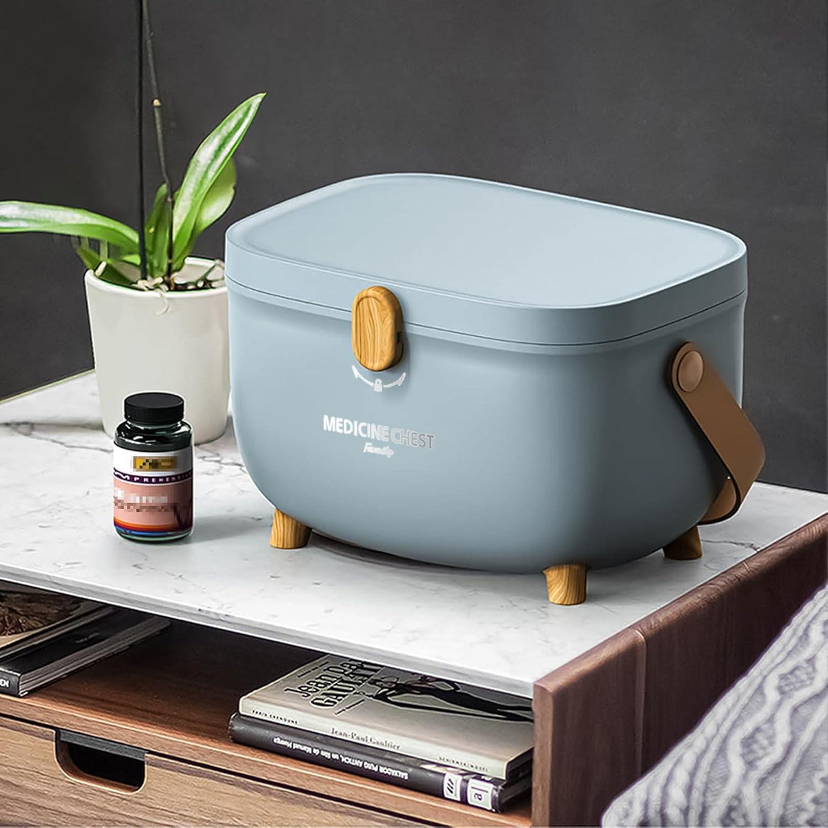 Hausapotheke Medizinbox mit Griff, Blau