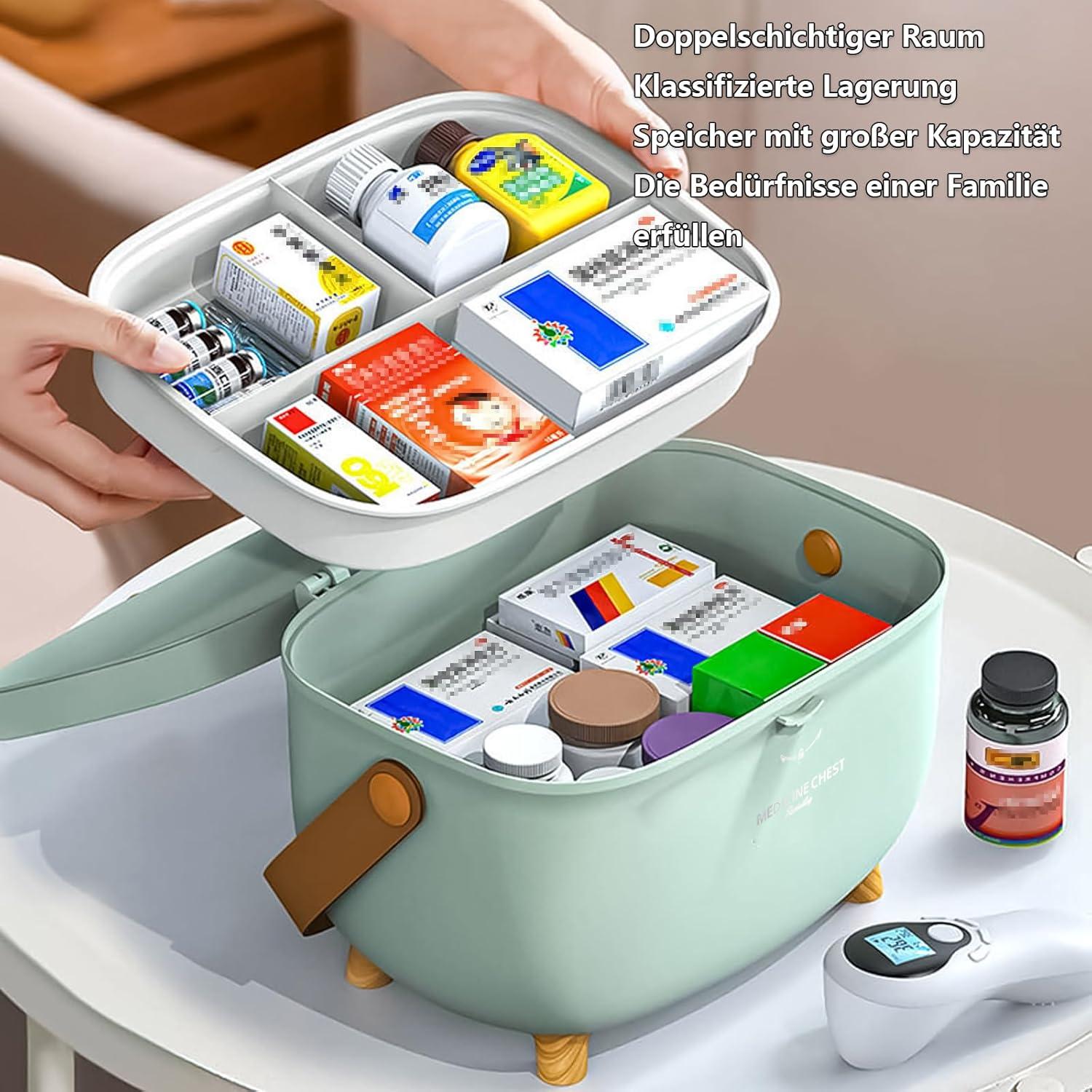 Hausapotheke Medizinbox Erste-Hilfe-Kasten Tragbar Grün