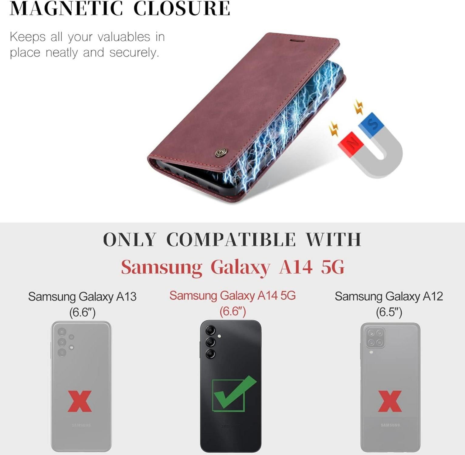 Samsung Galaxy A14 5G Hülle - Premium Leder Flip Case