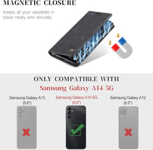 Samsung Galaxy A14 5G Handyhülle Schwarz Premium Leder Flip