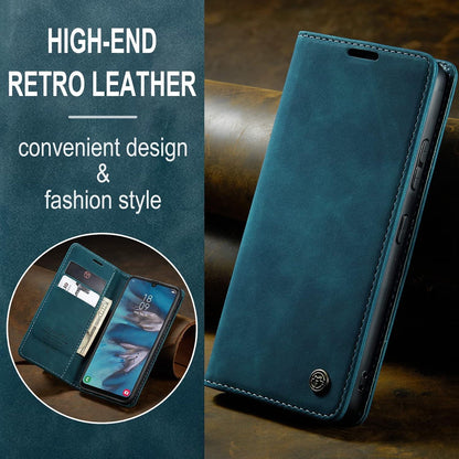 Samsung Galaxy A34 5G Handyhülle Leder Flip Case Magnet Blaugrün