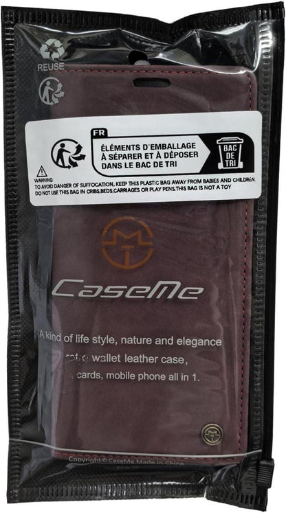 Samsung Galaxy A34 5G Handyhülle Premium Leder Klapp Case Weinrot