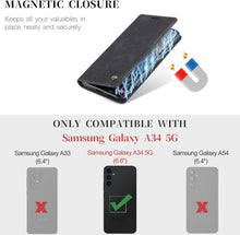 Handyhülle Samsung Galaxy A34 5G Lederhülle Klappbar Schwarz