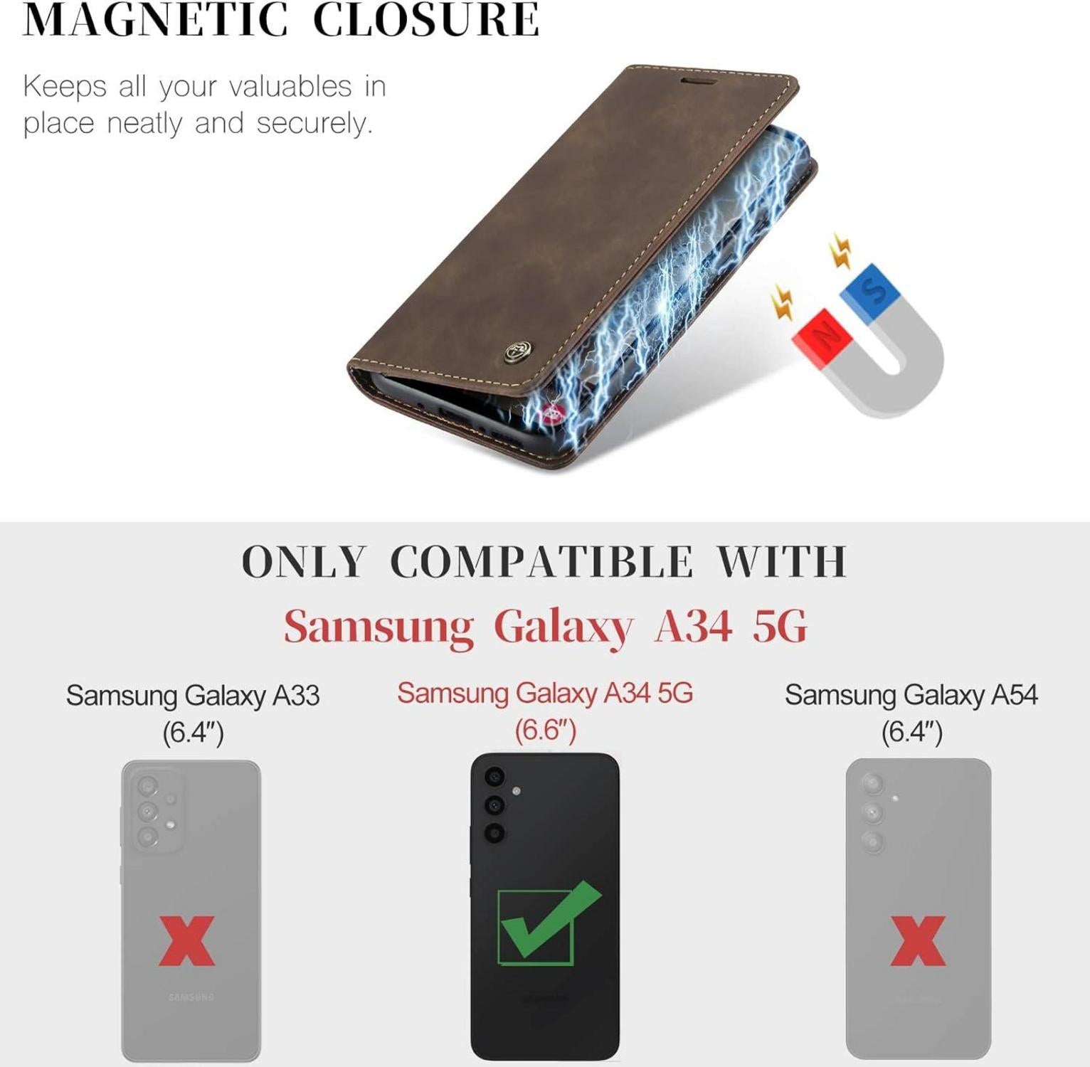 Schutzhülle Samsung Galaxy A34 5G Lederhülle Standfunktion