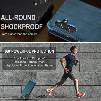Handyhülle Samsung Galaxy A14 5G Flip Case Leder Klappbar Blaugrün