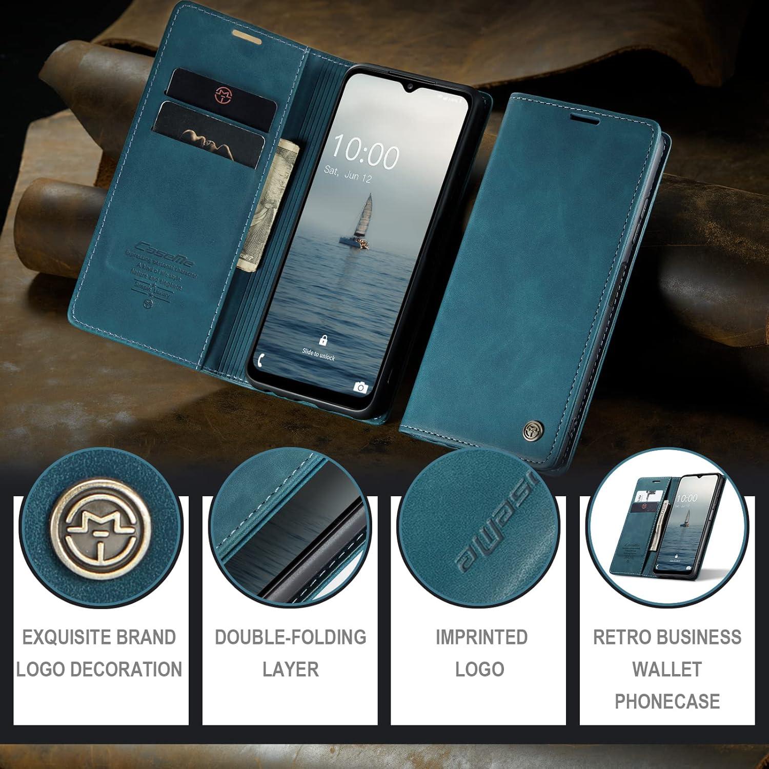 Samsung Galaxy A14 5G Handyhülle Leder Klapphülle Magnet Kartenfach Tasche