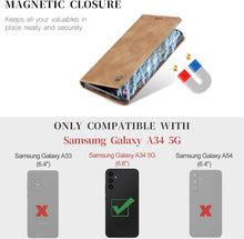 Samsung Galaxy A34 5G Handyhülle Leder Flip Case Braun