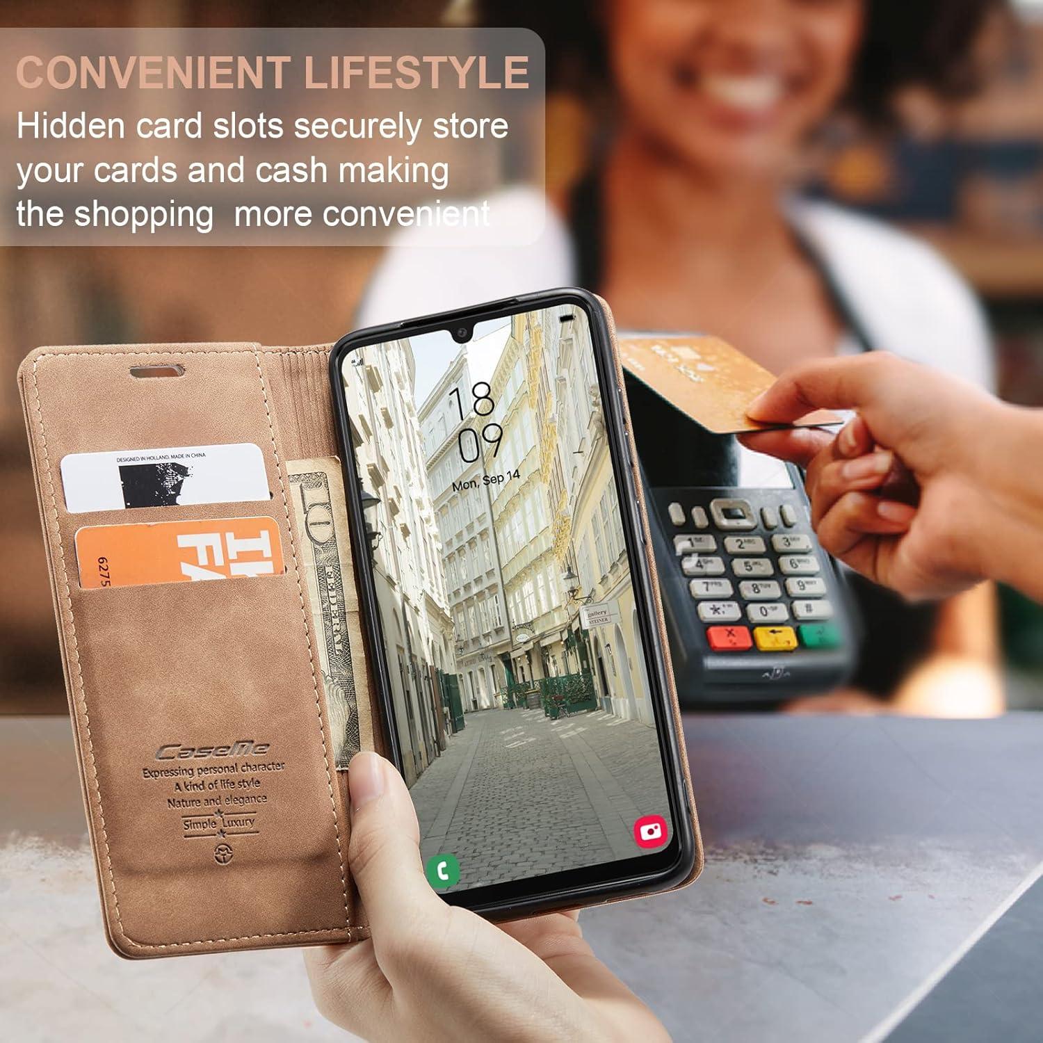 Samsung Galaxy A34 5G Hülle - Premium Leder Flip Case Braun