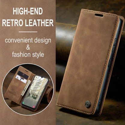 Handyhülle Samsung Galaxy A34 5G Premium Leder Flip Case Braun
