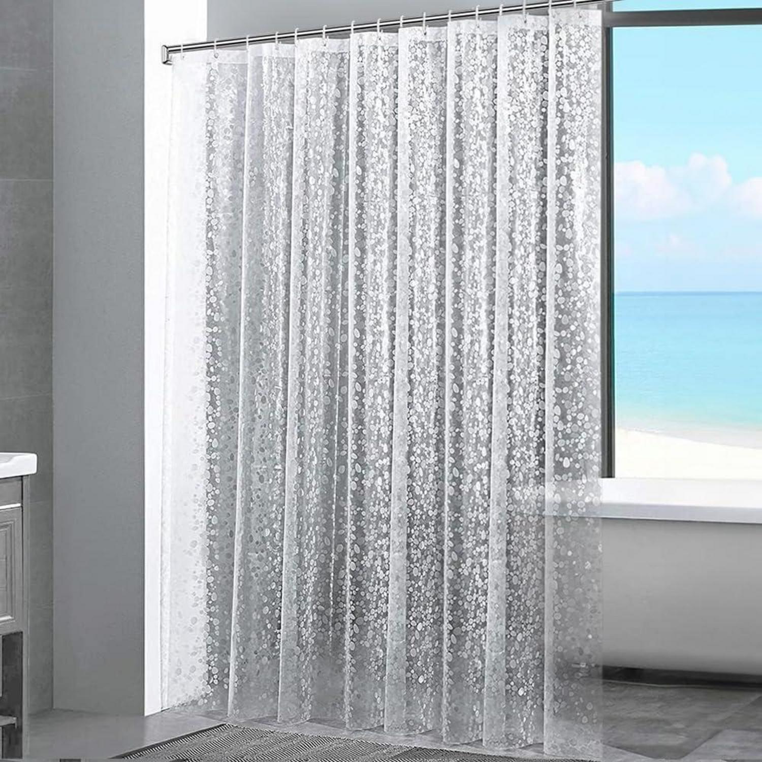 Duschvorhang 3D Steinmuster Transparent 100% Eva Wasserdicht Schimmel