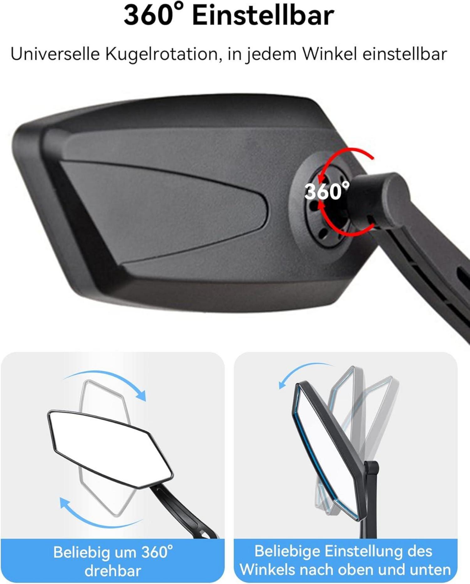 Fahrradspiegel schlagfestes Echtglas HD Vision 360 Grad verstellbar
