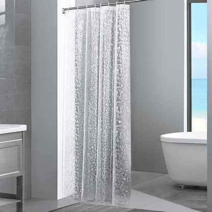 Duschvorhang 3D Steinmuster transparent 100% Eva wasserdicht 120x200cm