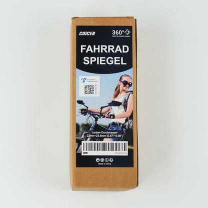Fahrradspiegel extra große Spiegelfläche schlagfestes Echtglas Lenker ebike