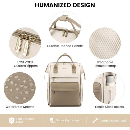 Rucksack Damen 17 Zoll Laptop USB Ladeanschluss Wasserdicht