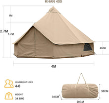 KingCamp Khan Camping Glockenzelt 4m Baumwolle Heavy Duty