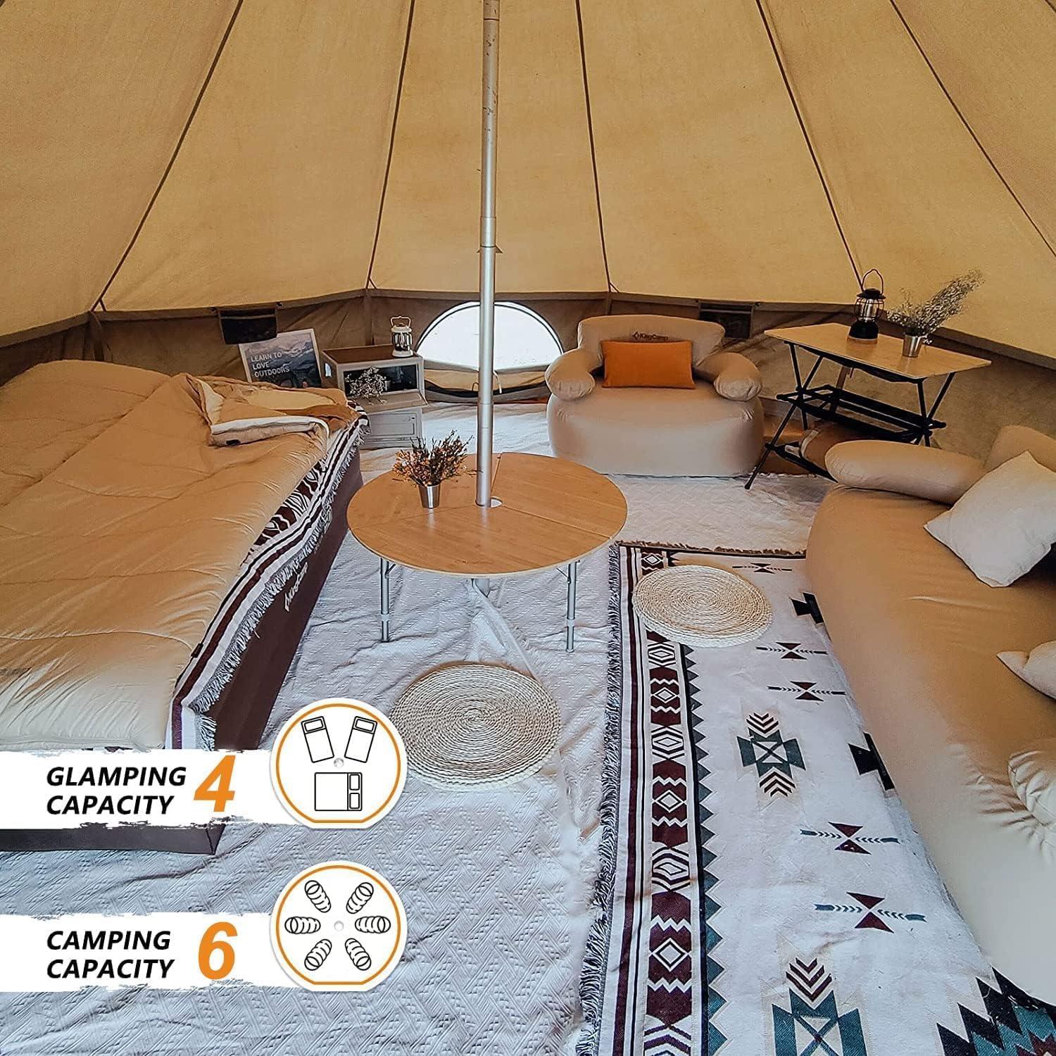 Luxus Baumwolle Camping Glockenzelt 4m wasserdicht Pyramidenzelt