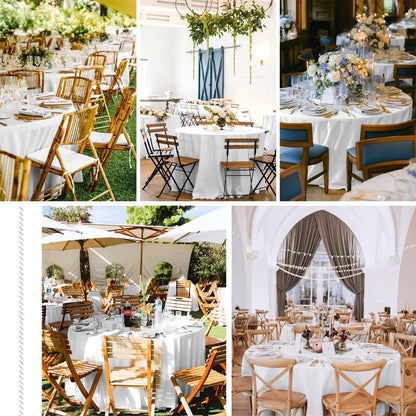 Weiße Polyester Tischdecke rund 305 cm - 8er Set für Hochzeit & Party