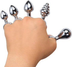 Mini Analplug Set Edelstahl mit Zugring - 5 Größen Butt Plug für Männer und Frauen