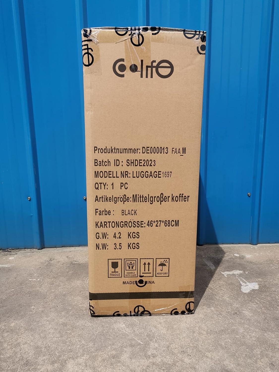 COOLIFE Premium Hartschalenkoffer mit TSA-Schloss, 4 Rollen (Mondnacht schwarz) - Mittelgroßer Koffer