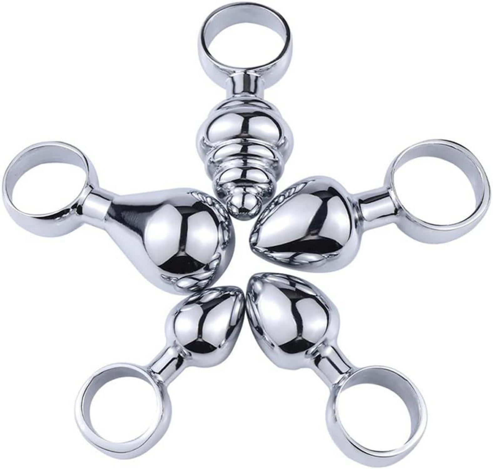 Mini Analplugs Set mit Zugringen Edelstahl Butt plug Anfänger