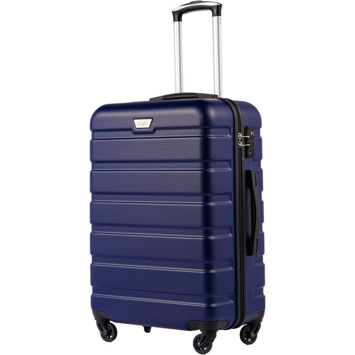 COOLIFE Mittelgroßer Trolley Koffer Dunkelblau 60L mit TSA-Schloss