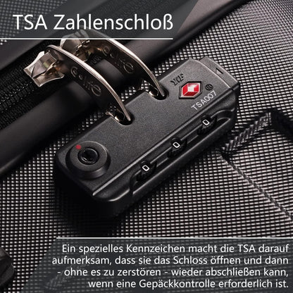 COOLIFE Mittelgroßer Trolley Koffer Dunkelblau 60L mit TSA-Schloss