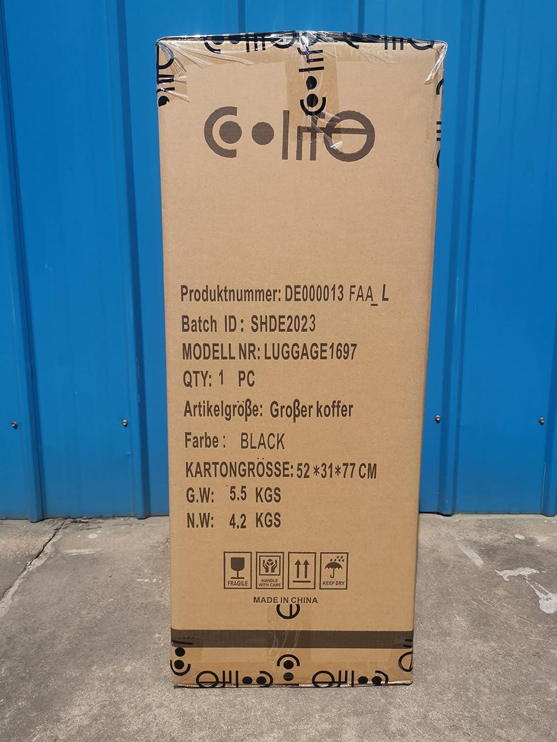 COOLIFE Premium Hartschalenkoffer TSA-Schloss Großer Koffer Mondnacht Schwarz