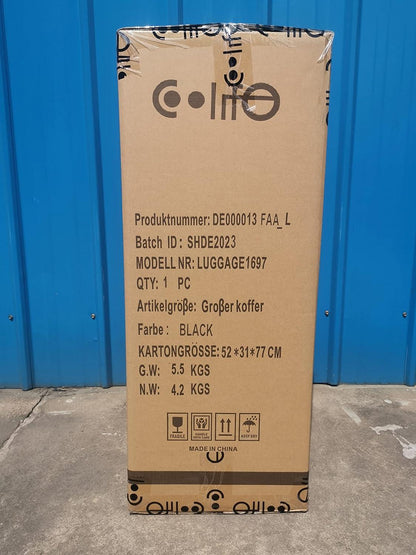 COOLIFE Premium Hartschalenkoffer TSA-Schloss Großer Koffer Mondnacht Schwarz