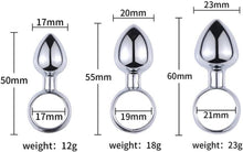 Mini Analplug Set Edelstahl Zugring, 5 Größen Anfänger Butt