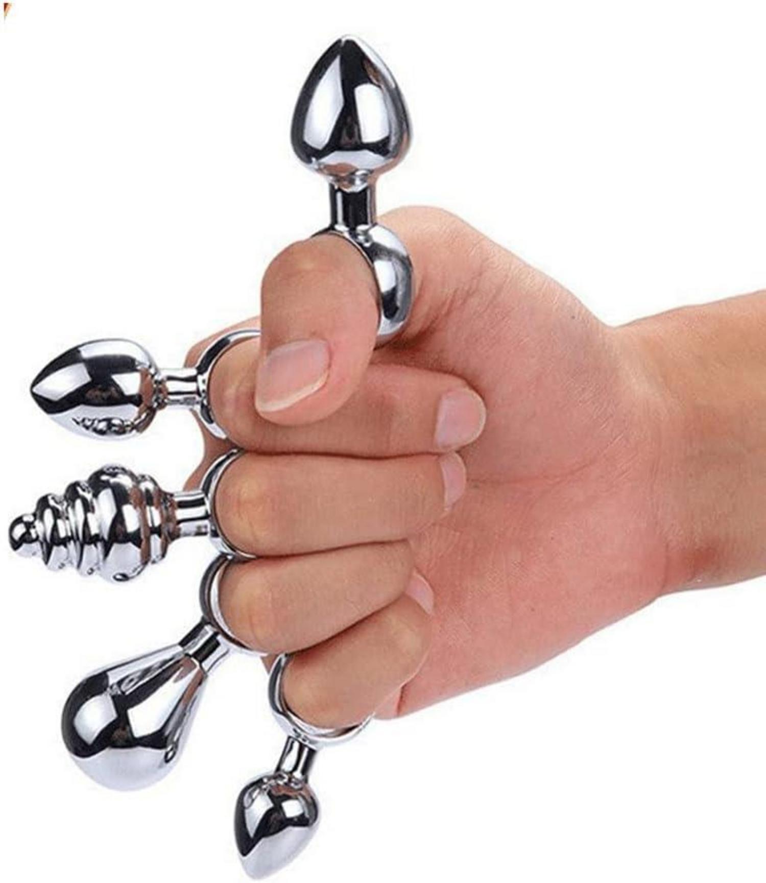 Mini Analplug Set Edelstahl Zugring Butt Plug Anfänger 5 Größen