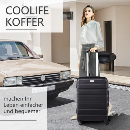 COOLIFE Premium Hartschalenkoffer Handgepäck 4 Rollen