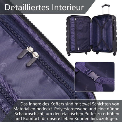 Premium ABS Hartschalenkoffer Handgepäck TSA-Schloss Apfelgrün