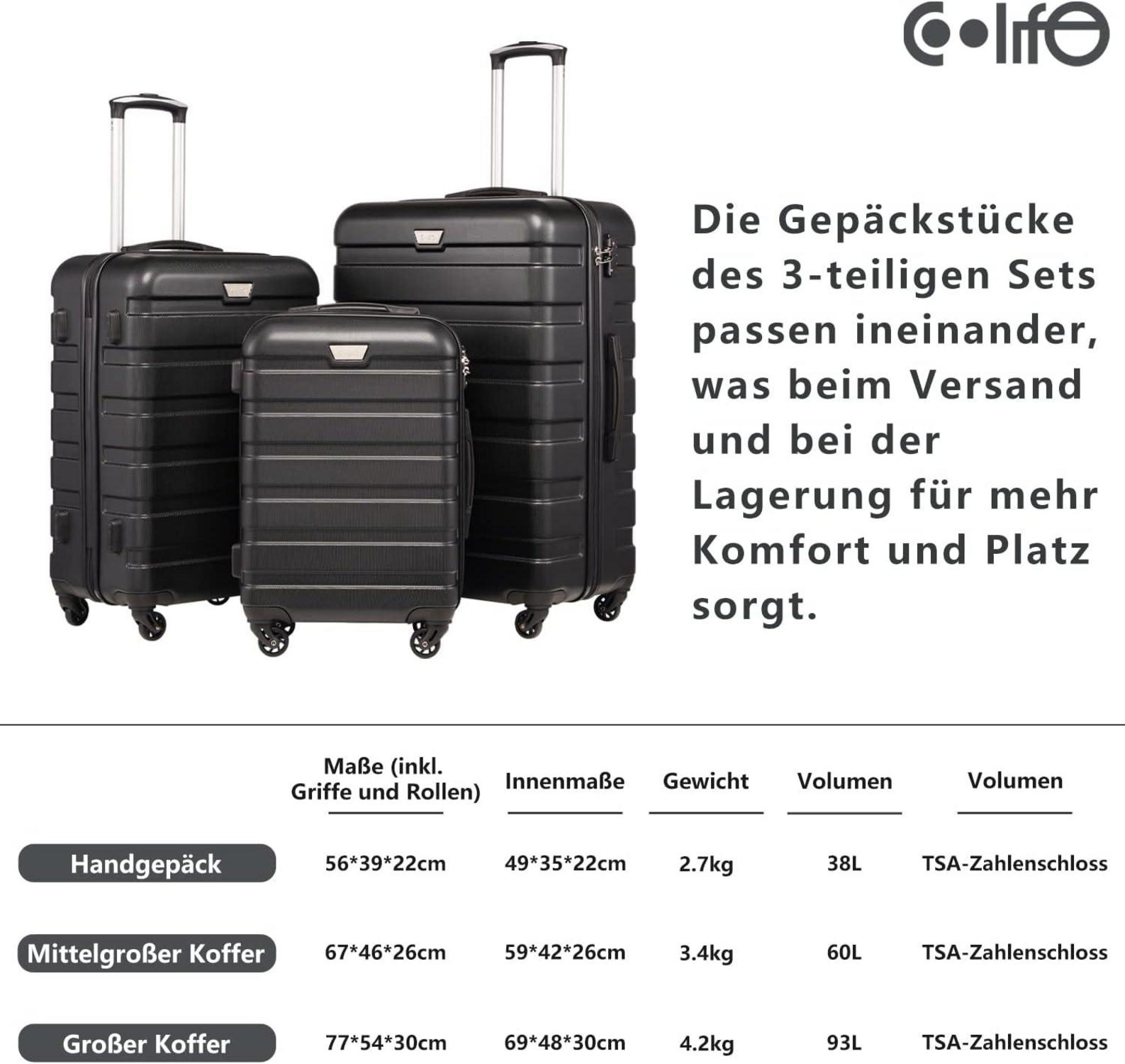 Premium Hartschalenkoffer Handgepäck Rollkoffer TSA-Schloss 4 Rollen Apfelgrün