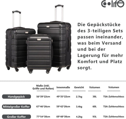 Premium Hartschalenkoffer Handgepäck Rollkoffer TSA-Schloss 4 Rollen Apfelgrün