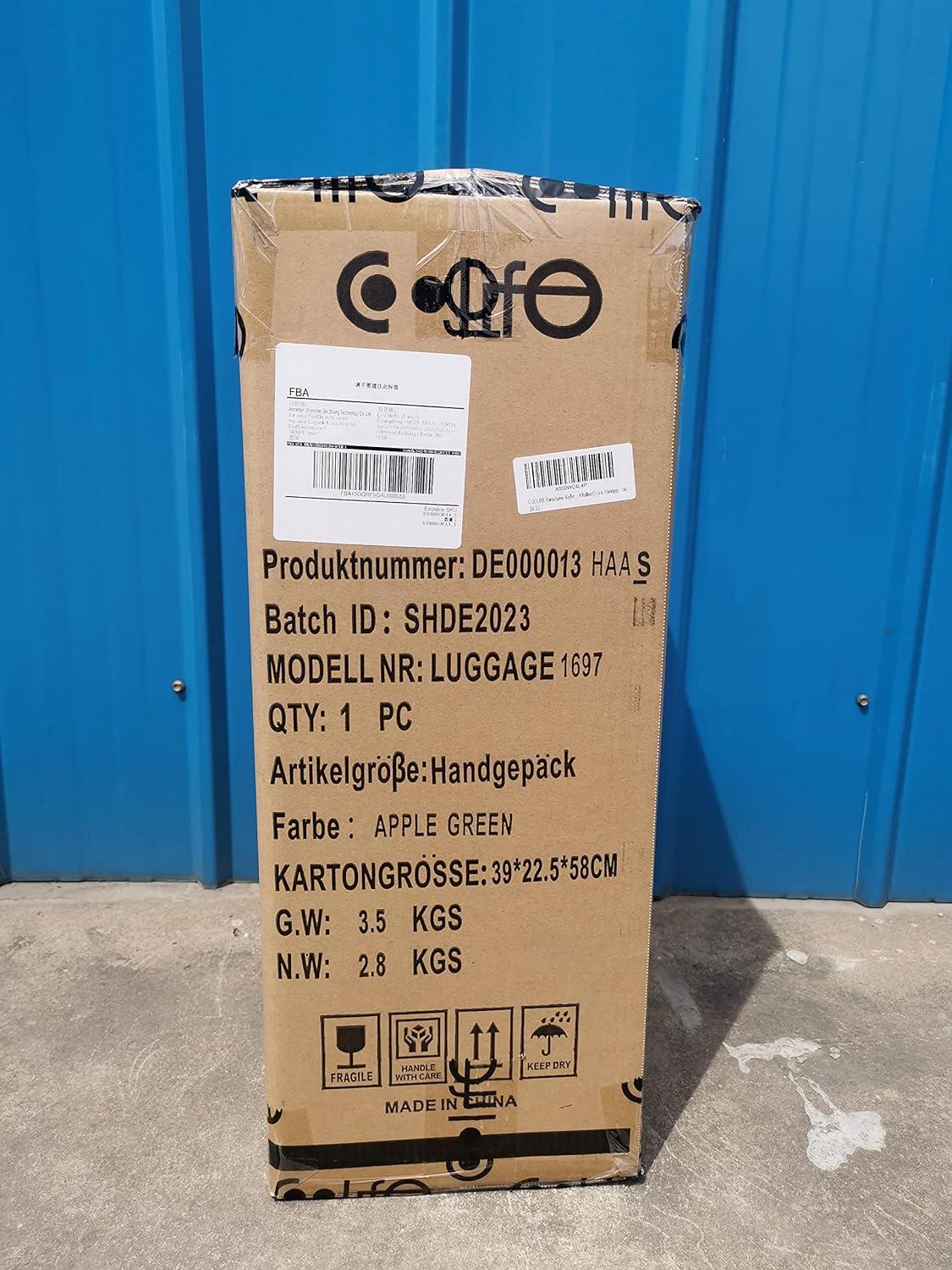 COOLIFE Premium Hartschalenkoffer 4 Rollen Handgepäck Apfelgrün