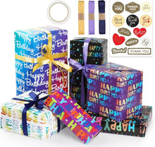 Geschenkpapier Geburtstag Happy Birthday Set 6 Blätter 50x70 cm