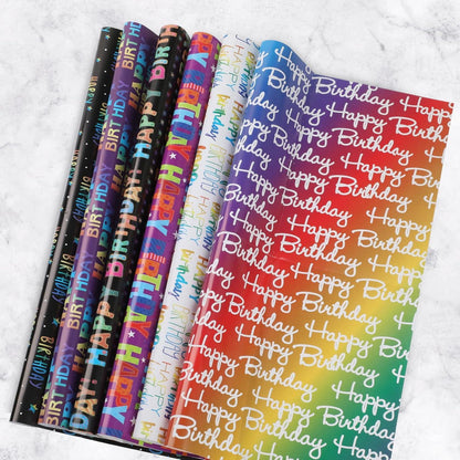 Geschenkpapier Geburtstag Happy Birthday Set 6 Blätter 50x70 cm