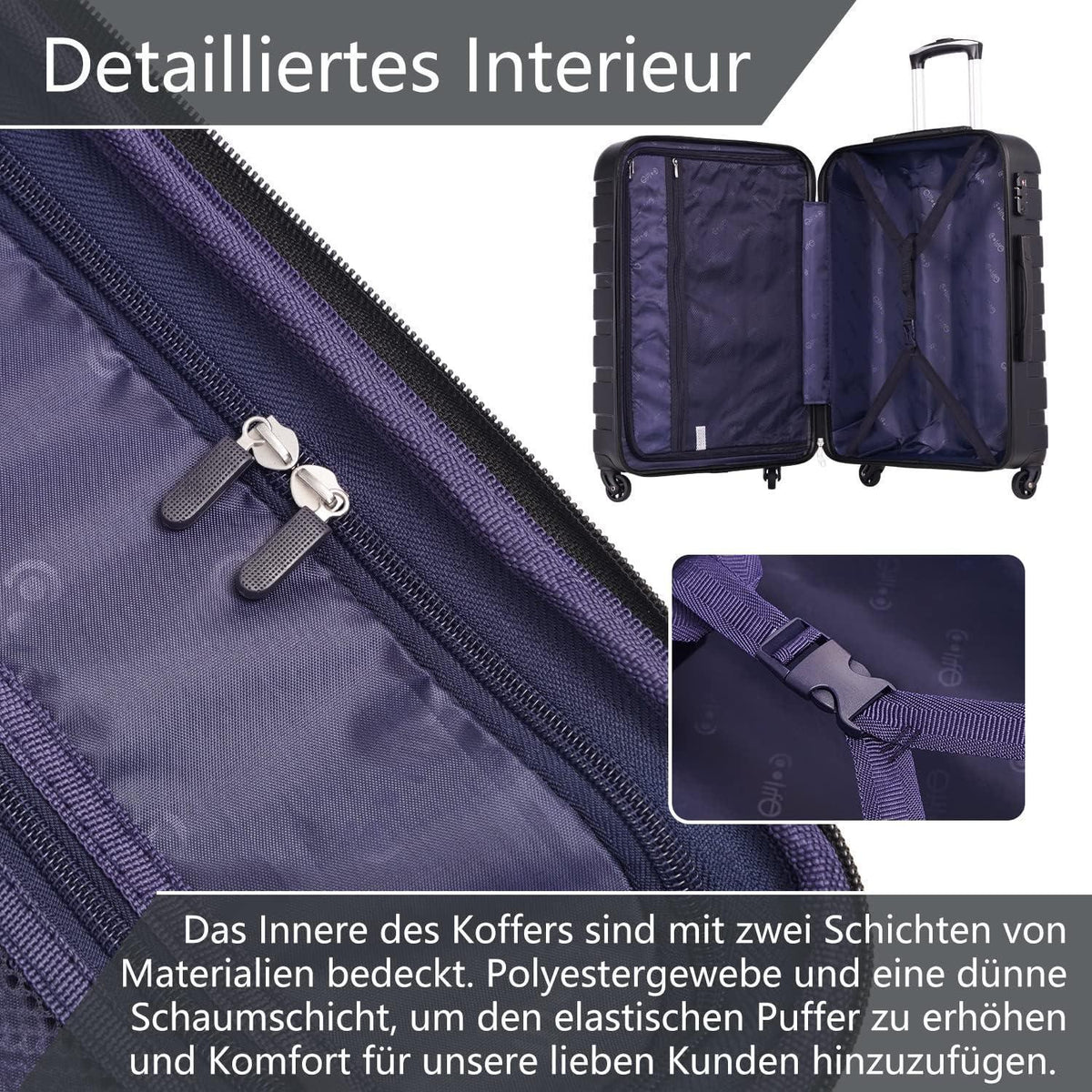 COOLIFE Koffer-Set 3tlg. – Hartschale mit TSA-Schloss