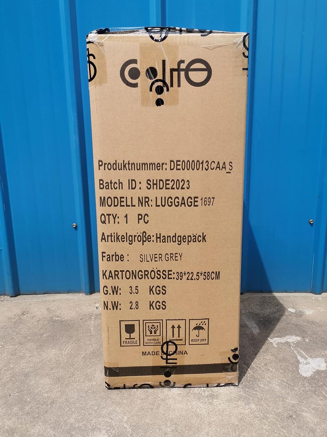 Premium Hartschalenkoffer Helles Silber 4-Rollen Handgepäck TSA-Schloss
